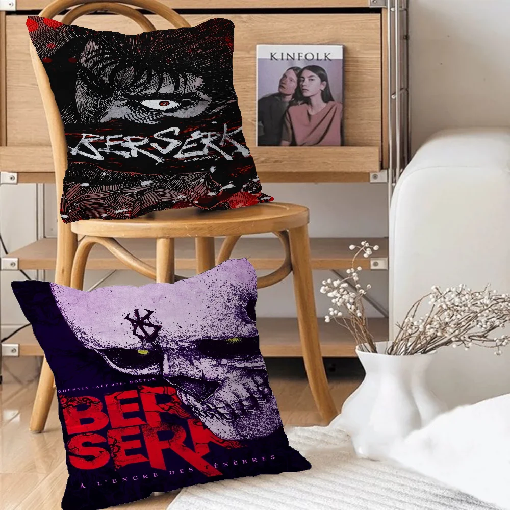 Anime Berserk Cushion Cover Car Throw Pillow Case For Sofa Car Christmas Gift 40x40cm 45x45cm