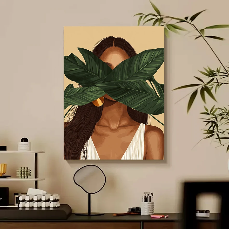 

RUOPOTY Painting By Numbers Acrylic For Beginner Abstract Simple Plant Character Illustration Diy Adult Coloring Canvas Wall Art