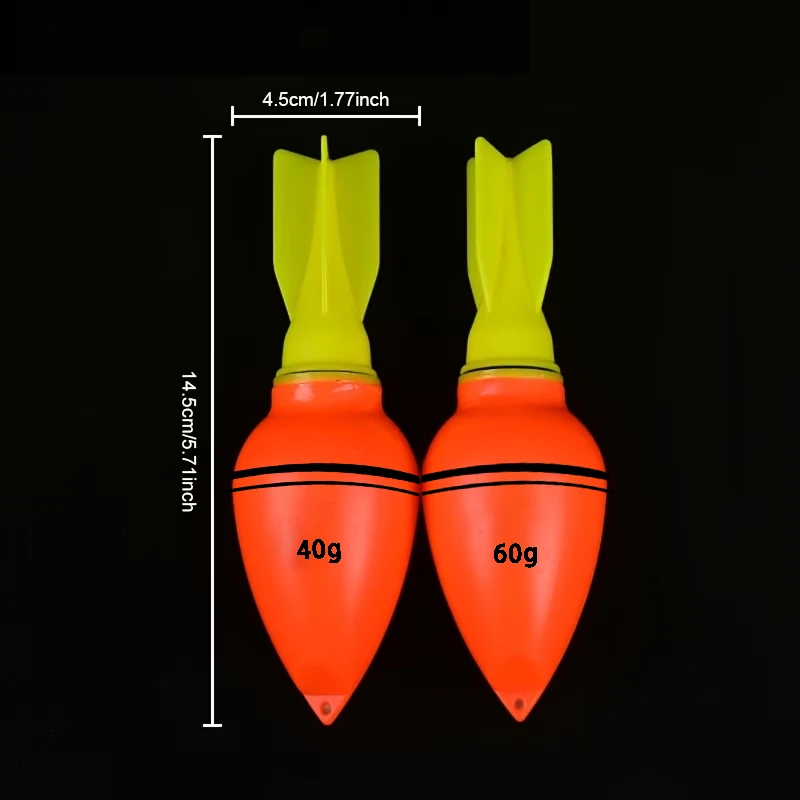 2Pcs/set All-Weather Night Fishing Float, Big Belly Float, Color Change When Biting, Long-Distance Float Fishing Float.