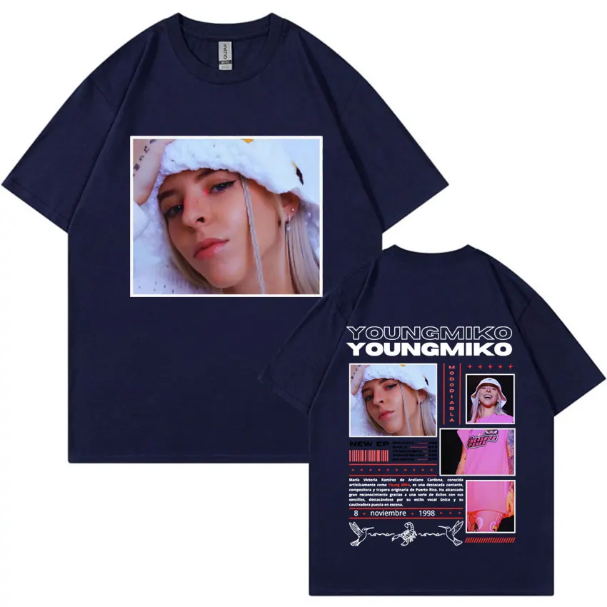 Singer Young Miko Album Double Sided Cover T Shirt Fashion Aesthetic Retro Style Y2k T-shirt Men Women Casual 100% Cotton Tshirt