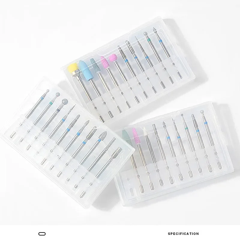 

12Sets Carbide Diamond Nail Drill Bits Milling Cutters For Manicure Nail Dead Skin Pretreatment Tool