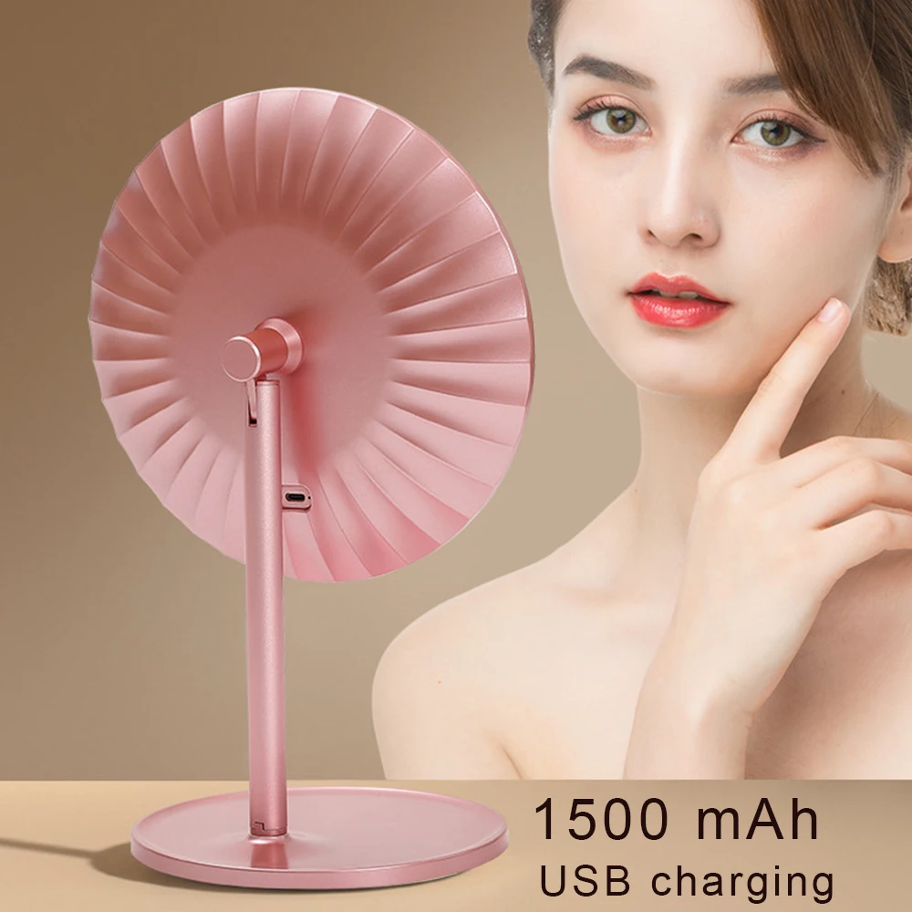 مرآة مكياج LED، تحكم، مرآة مكياج LED بثلاثة ألوان، مسكن محمول قابل للطي لسطح المكتب مزود بإضاءة LED