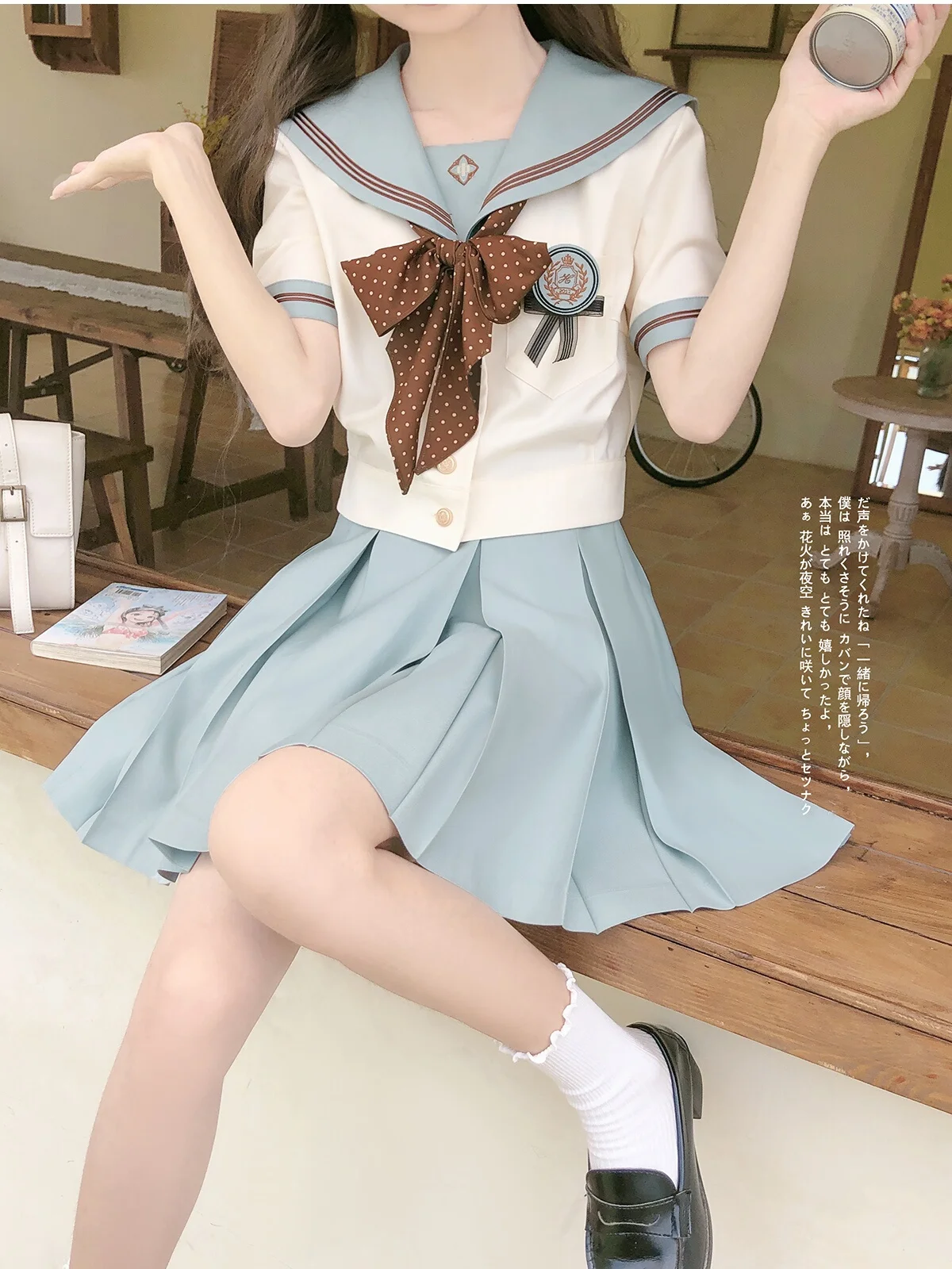 Uniforme Jk Original japonés Harajuku, traje de marinero menta, traje de verano, conjunto de vestido suave para estudiantes de secundaria, lindo cumpleaños para niñas