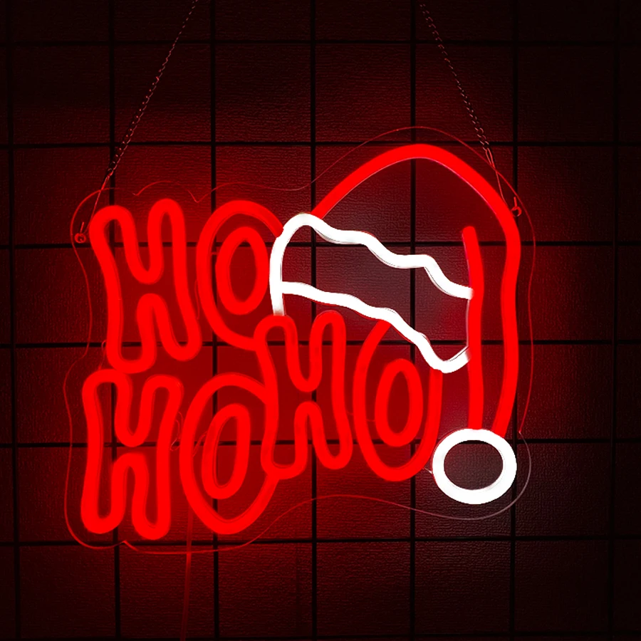 علامة نيون عيد ميلاد سعيد لديكور الحائط - ضوء نيون LED HOHOHO لتزيين عيد الميلاد لغرف نوم الأطفال، ديكور حفلات المنزل. #3