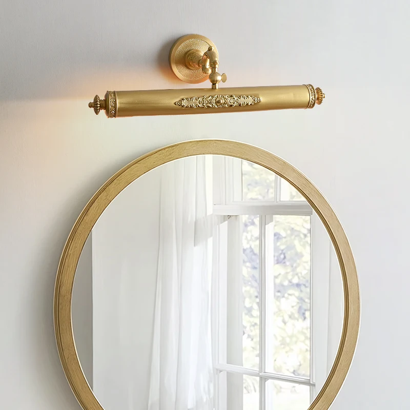 Gold brass wall lamp can adjust the lighting Angle for living room bedroom bathroom vanity study LED lighting fixtures