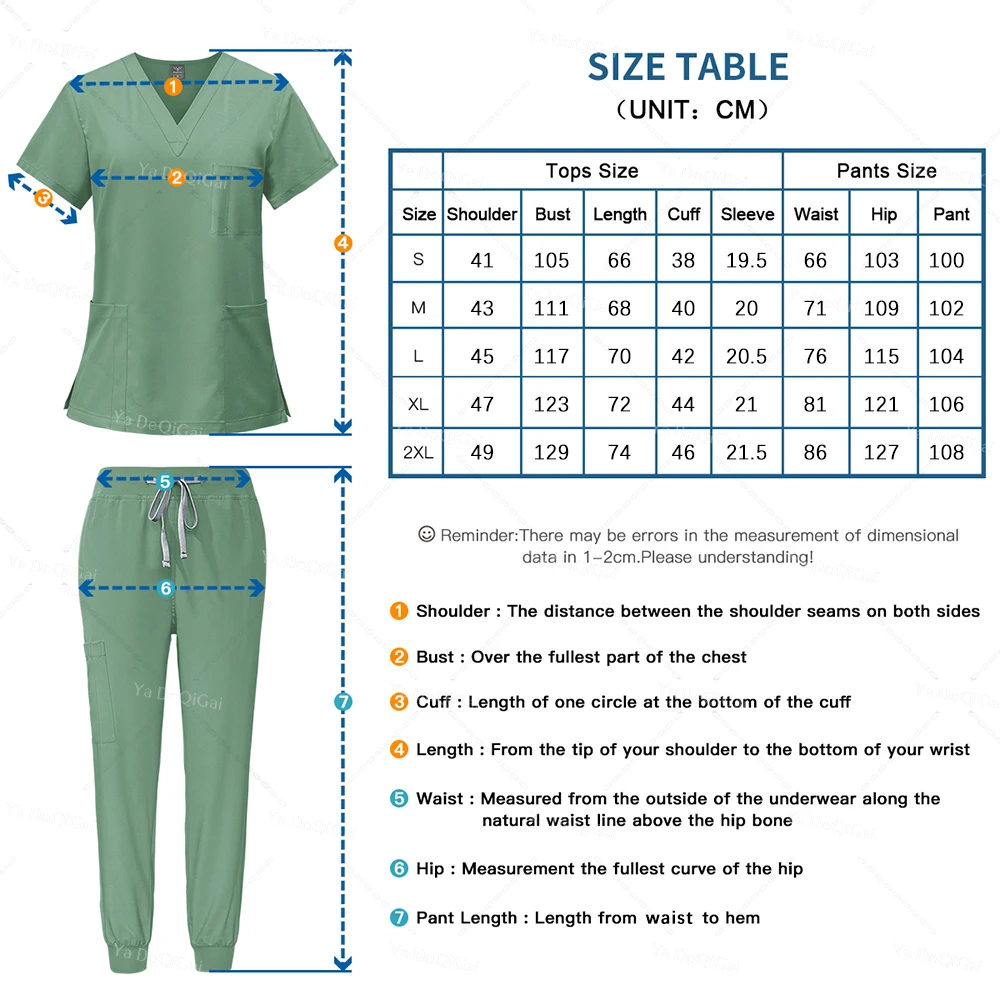 Women Uniform Nursing Scrubs Set Doctor Nurse Workwear Beauty Salon Spa Clothes Scrub Shirt Pants Unisex Medical Nursing Uniform