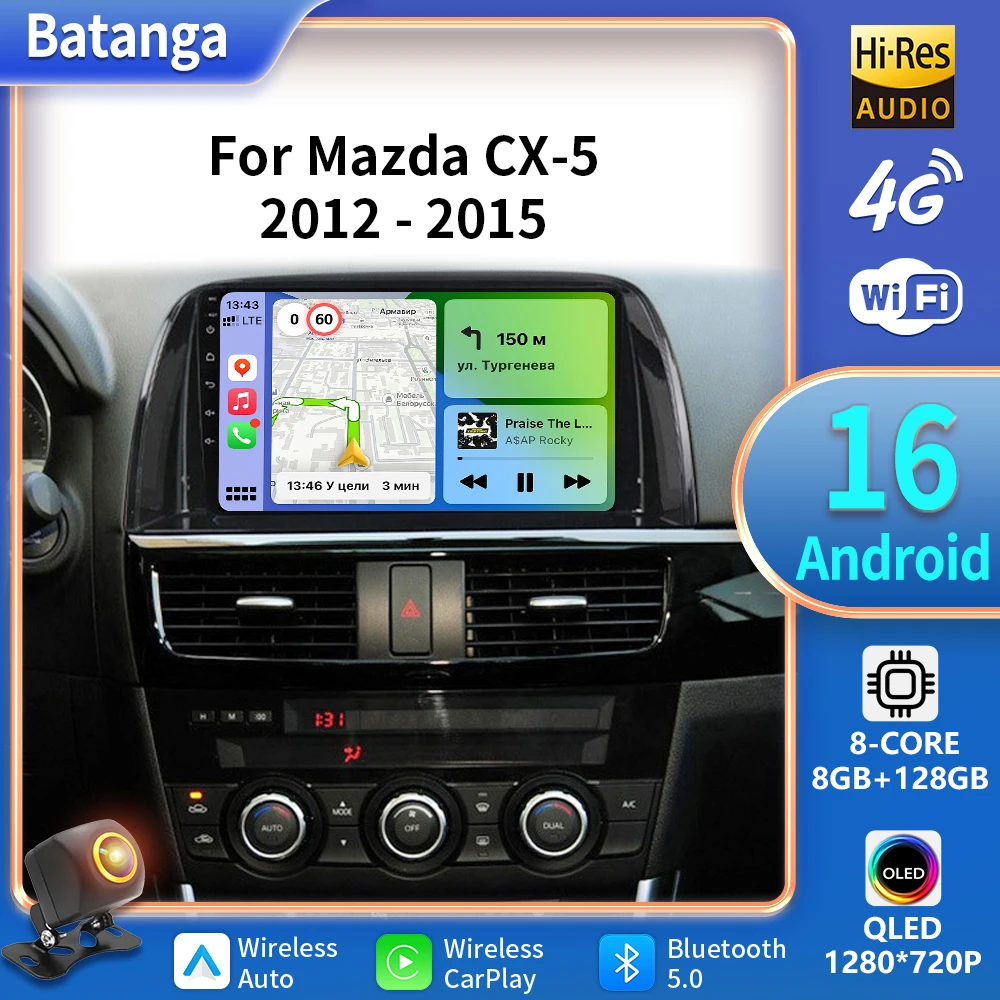 Android 16 para Mazda CX5 CX-5 CX 5 2012 - 2015 8Core 5G coche Multimedia Lettore navegación Radio Carplay DVD No 2 Din DVD