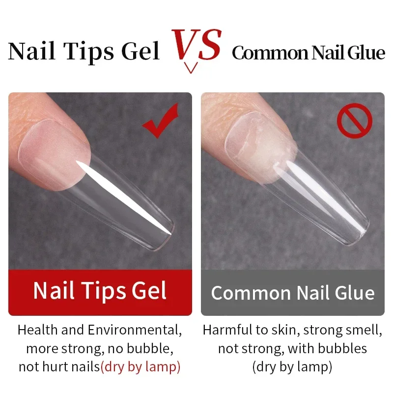 15ML Nail Tips Glue Gel For False Tips Extend Nails 3 IN 1 Transparent Function UV Nail Gel Base Coat Diamond Stick Glue Varnish