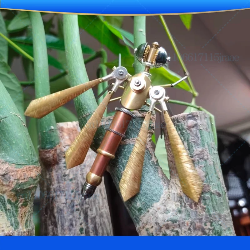 Steampunk mechanical insect dragonfly model ornament purely handmade full metal desktop creative decoration