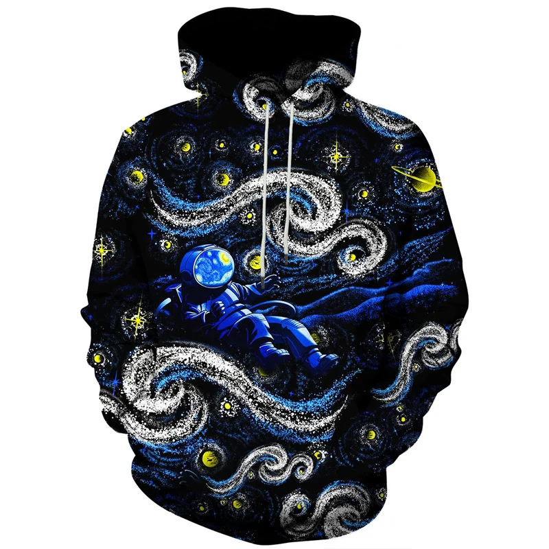 Starry Sky Universe Pattern Hoodie For Men Chemistry 3D Printed Long Sleeve Casual Pullover Street Tops Hoodies Loose Sweatshirt
