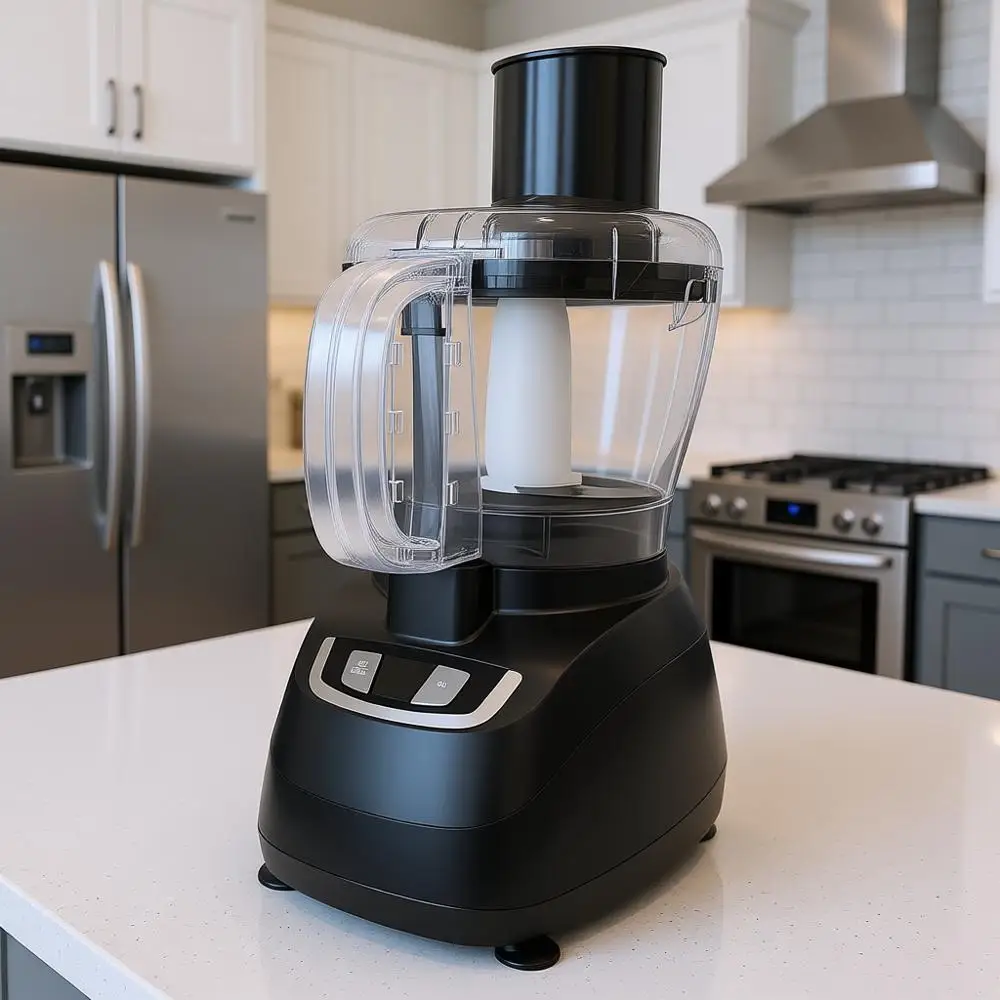 8-Cup Food Processor, Black, 1600W Power