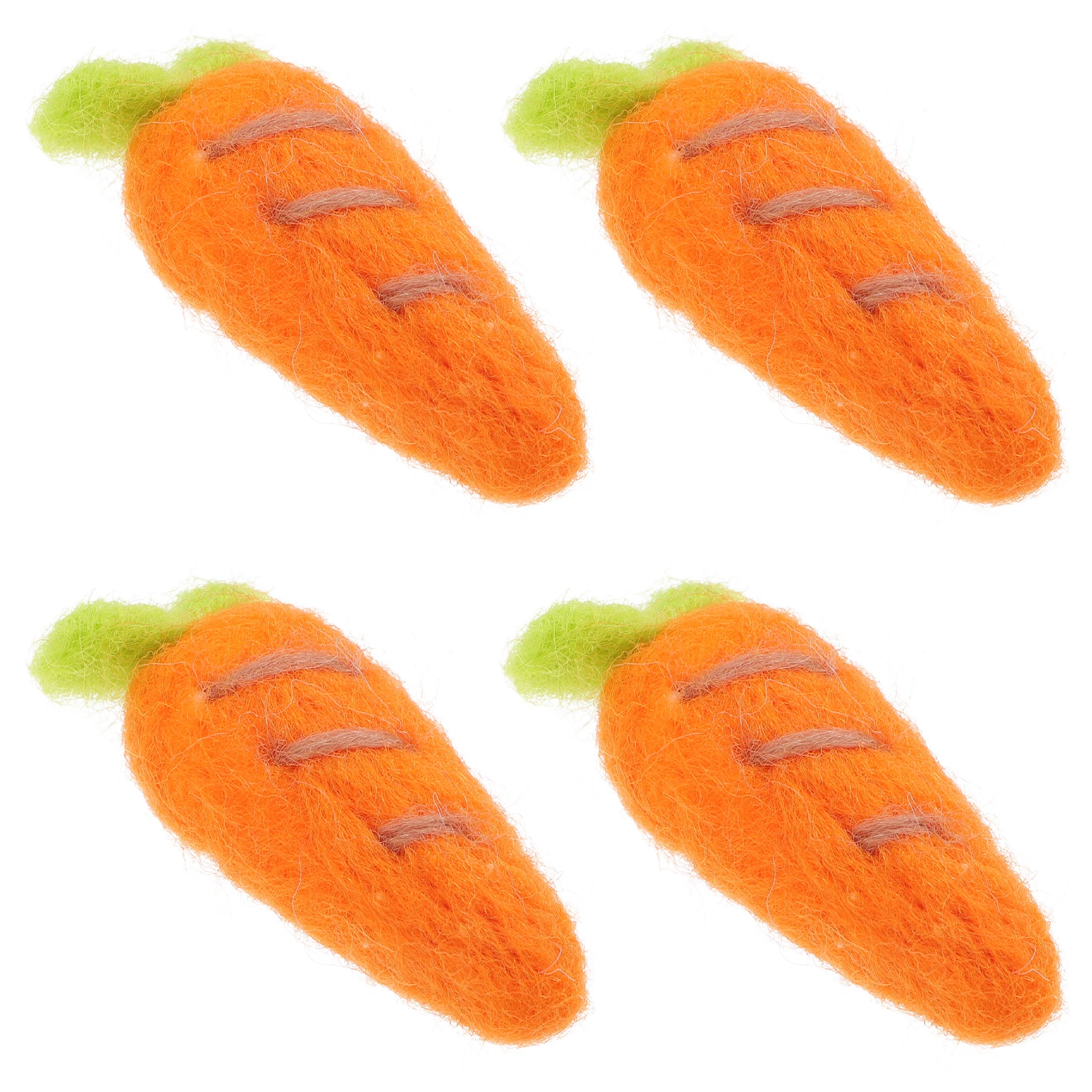 

4pcs Wool Felt Carrot Hair Accessories Craft Felting Kits Felt Ornaments Crafts Making Supplies Headdress Accessories Hair