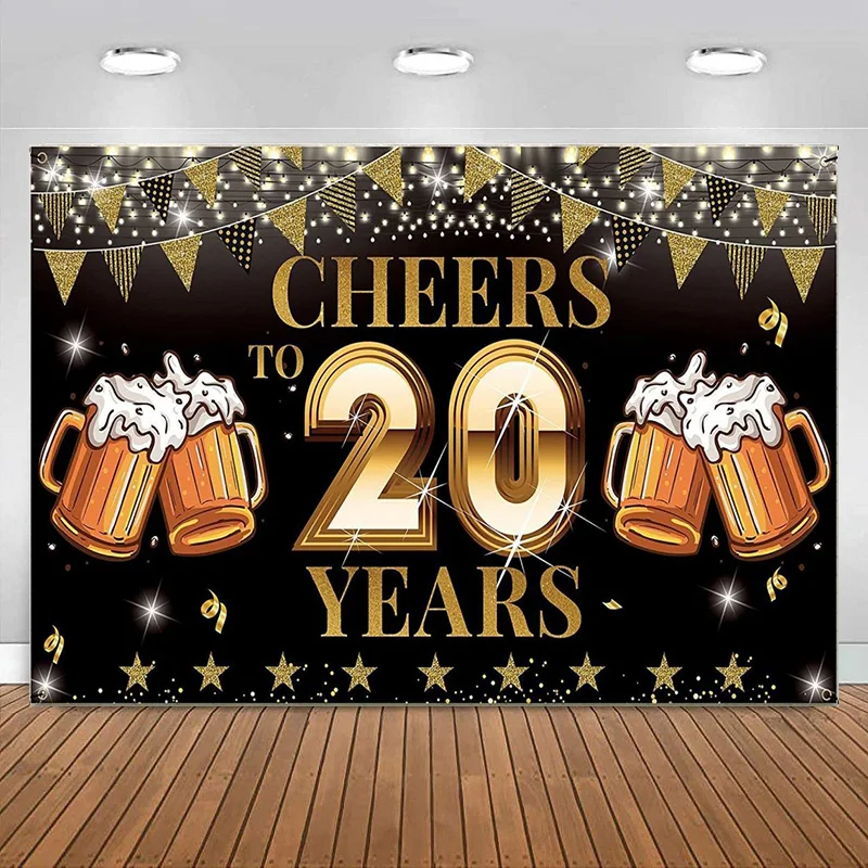 

Backdrop Banner for 20 Year Class Reunion Decorations 20th Wedding Anniversary 20th Work 20th Birthday Photography Background