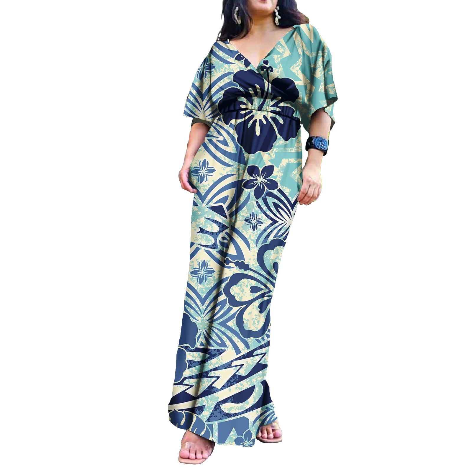 New Arrivals Island Style Hawaii Floral  Polynesian Jumpsuits Women Jumpsuit & Playsuits Wide Leg One Piece Romper