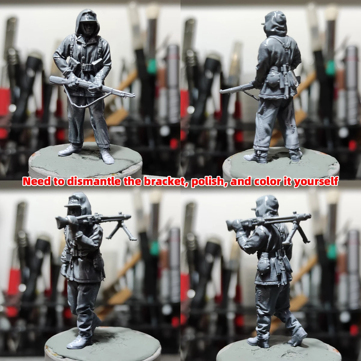 1/35 1/48 1/72 Maßstab Modellbausatz 3D Harz Miniatur-Soldatenfiguren Deutsche Ostfront-Soldaten Unbemalt Unmontiert Diorama – Detail 4