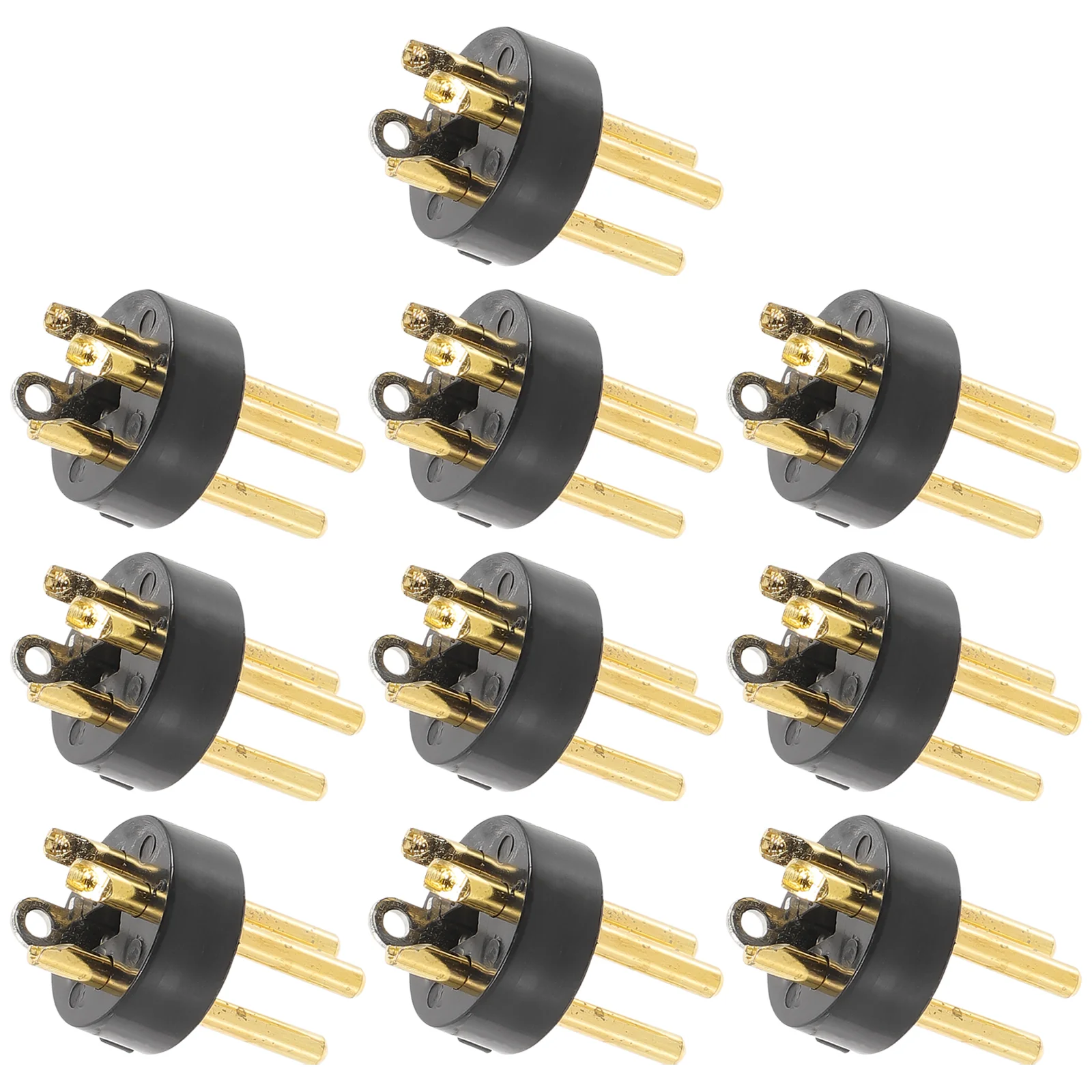 10 peças plugue macho xlr acessórios banhado a ouro 3 pinos 10 peças conector de microfone adaptador de equilíbrio fêmea e microfone áudio três núcleos