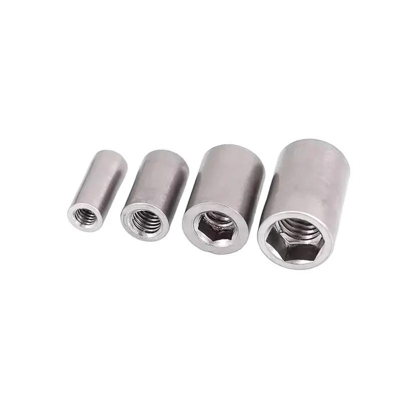 

304 Stainless Steel Hexagonal Cylindrical Nut For Pneumatic Cylinder Rod Connection