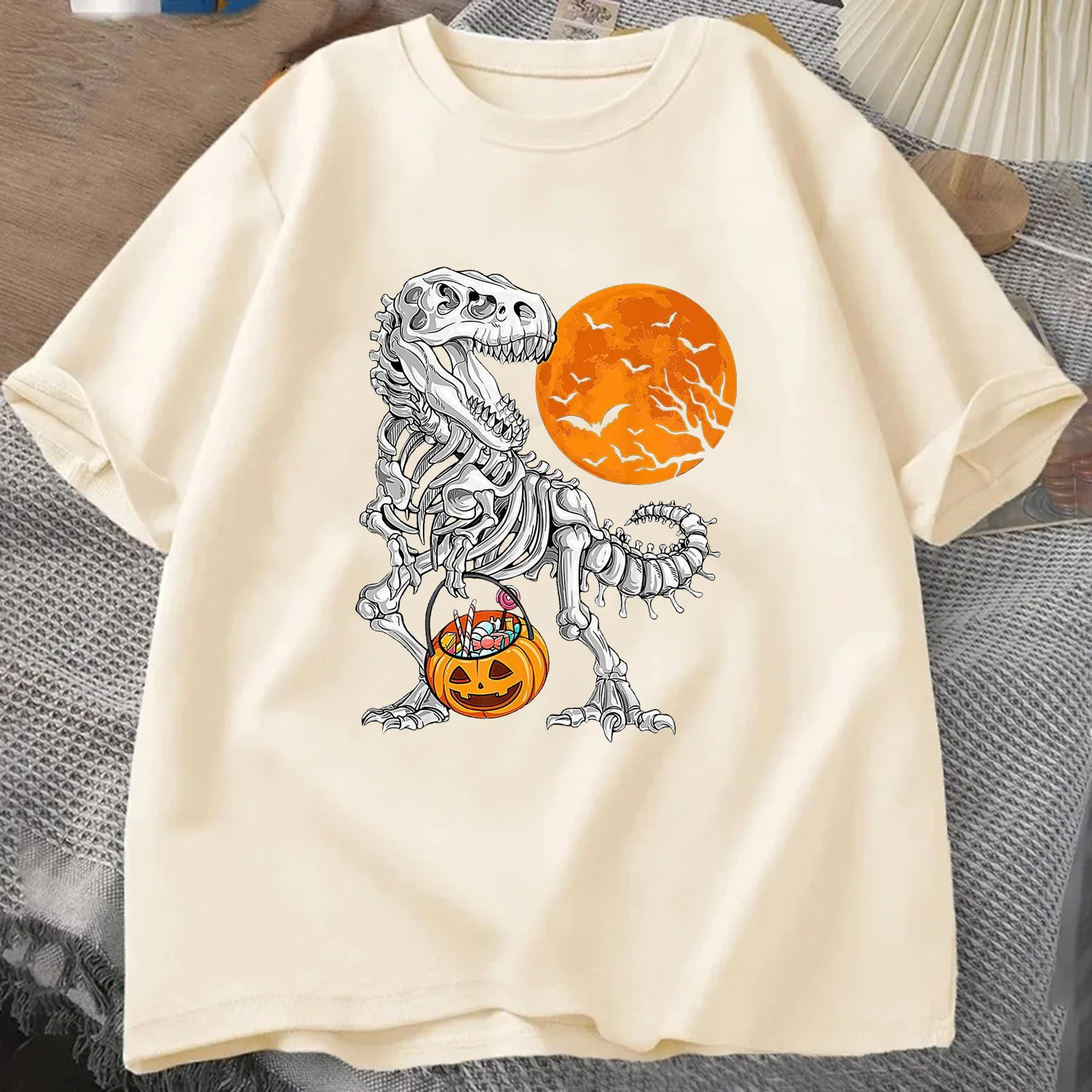 ديناصور هالوين تي شيرت رجالي الصيف رياضية س الرقبة البلوز قصيرة الأكمام بلايز القطن ملابس رياضية كاجوال موضة الشارع الشهير #5