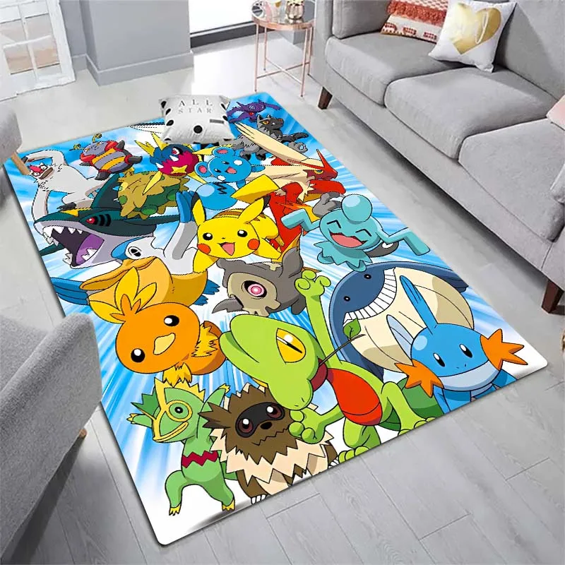 Cute Pokémon Cartoon Printing Carpet and Rug Living Room Bedroom Soft and Comfortable Decorative Carpet Exquisite Gift