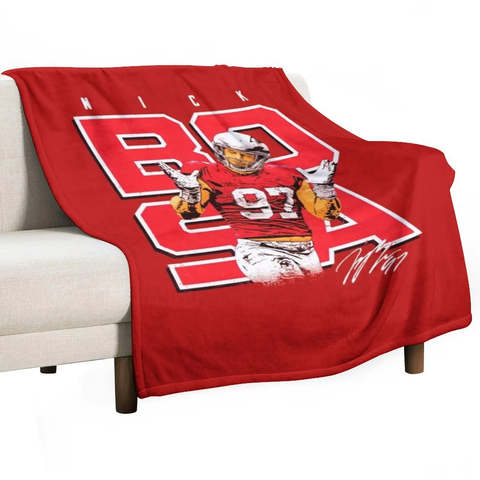 Nick Bosa Throw Blanket Luxury Designer Single Blankets