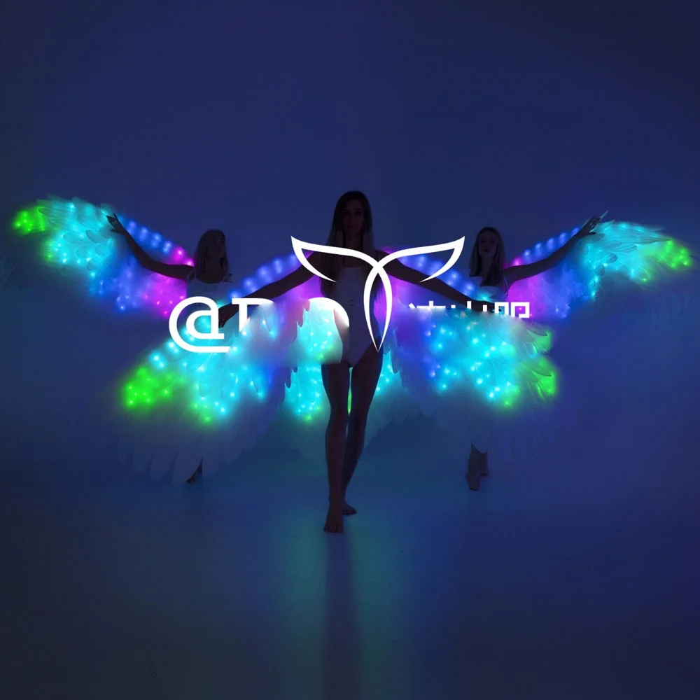 colourful LED big wings GOGO show opening dance luminous light up wings Park paradise wear  stage performance event Nightclub