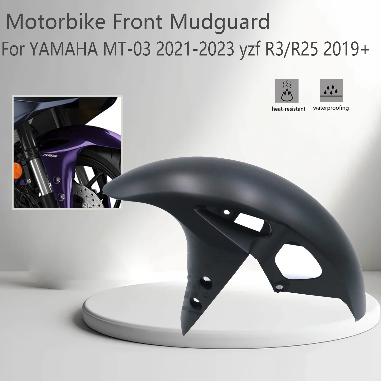 

MT-03 YZF R3/R25 Motorcycle Front Mudguard Splash Fairing ABS Carbon Accessories For YAMAHA MT-03 2021-2023 yzf R3/R25 2019+