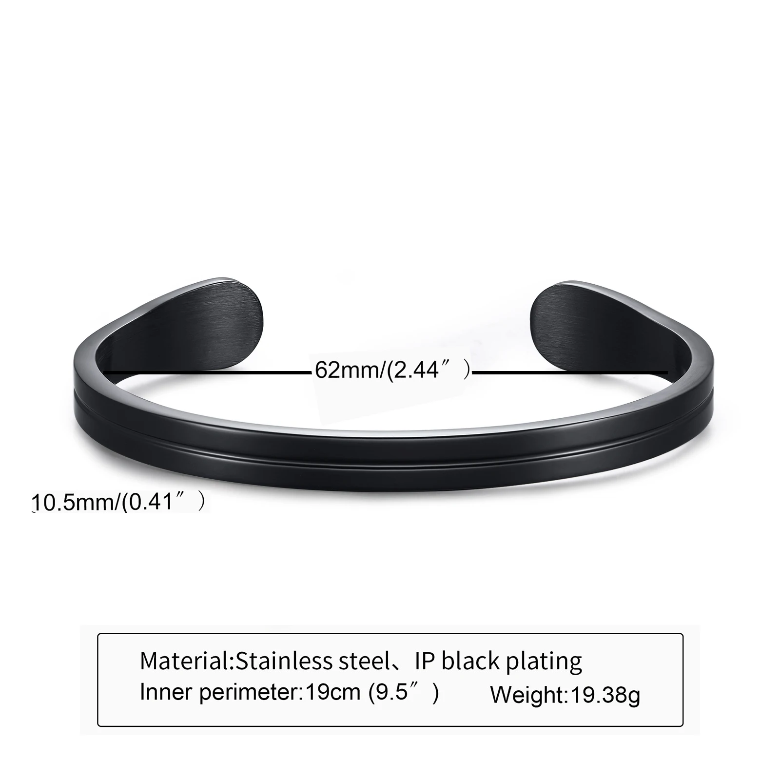 Men's Custom Letter Stainless Steel Cuff Bracelet