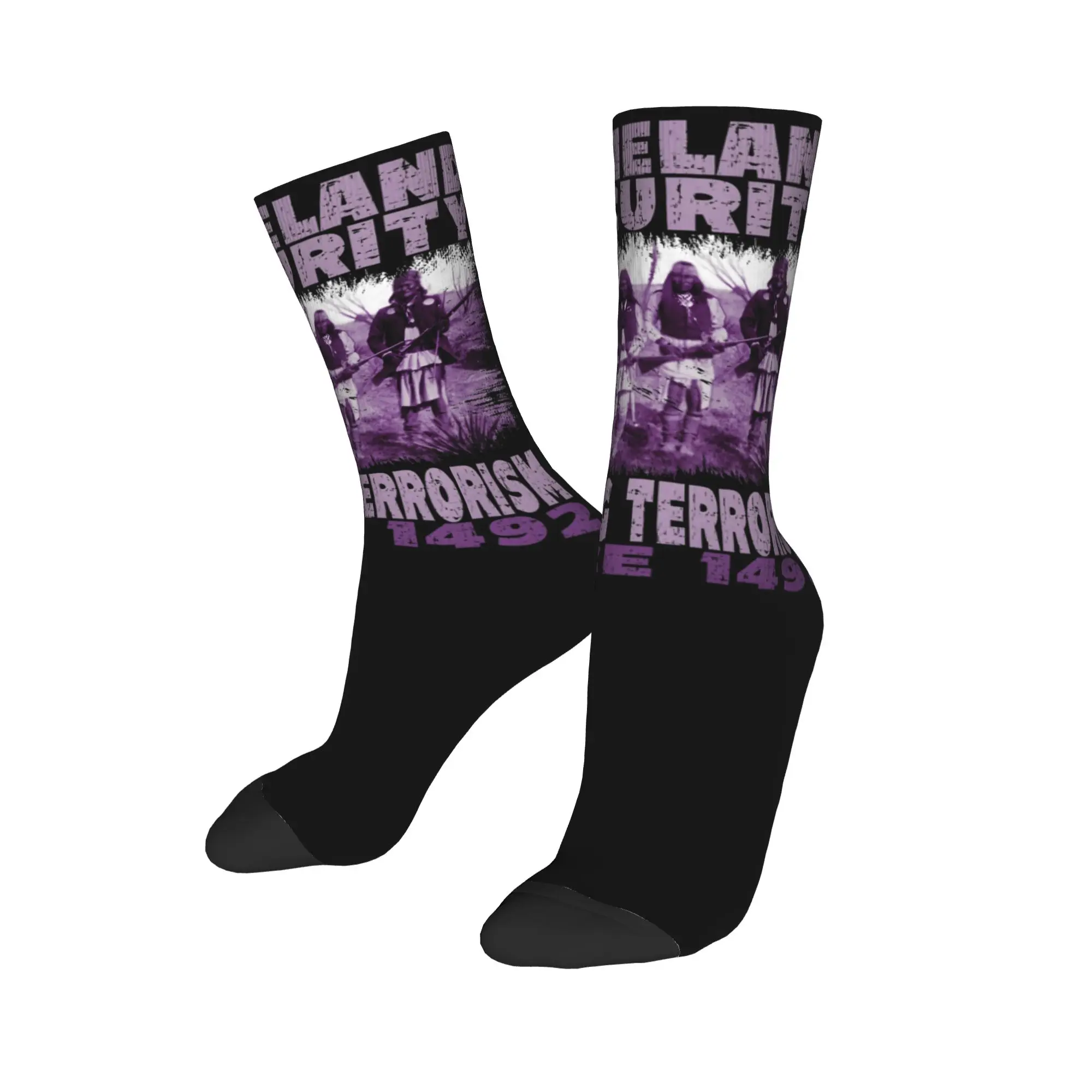 Crazy Design The Original Homeland Security Football Socks  Polyester Crew Socks for Unisex Sweat Absorbing