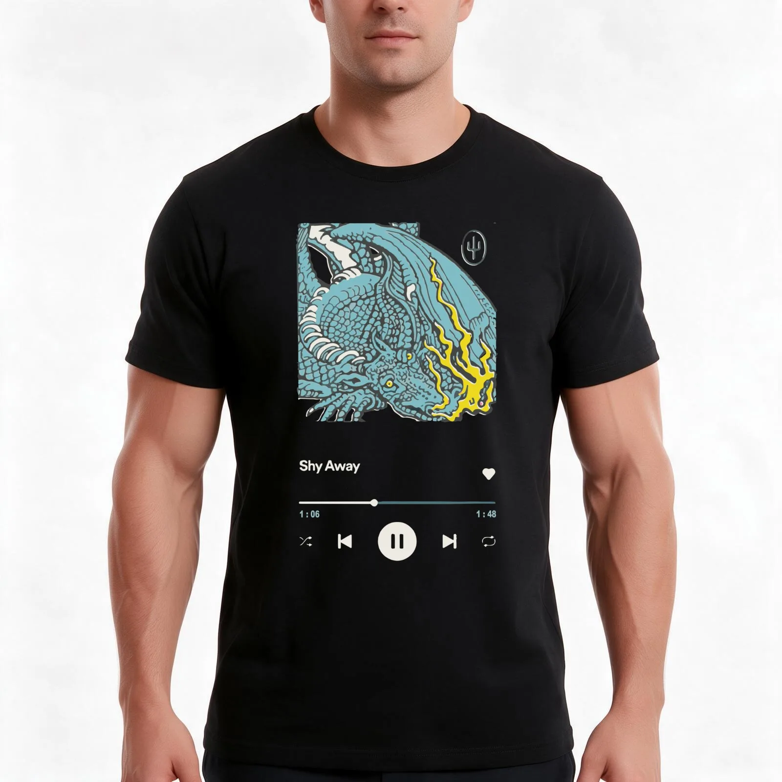 Shy Away or Cool Music T-Shirt, Summer Casual Cotton Tee, Oversized Streetwear Tops, Vintage Graphic Print, Unisex Men Women