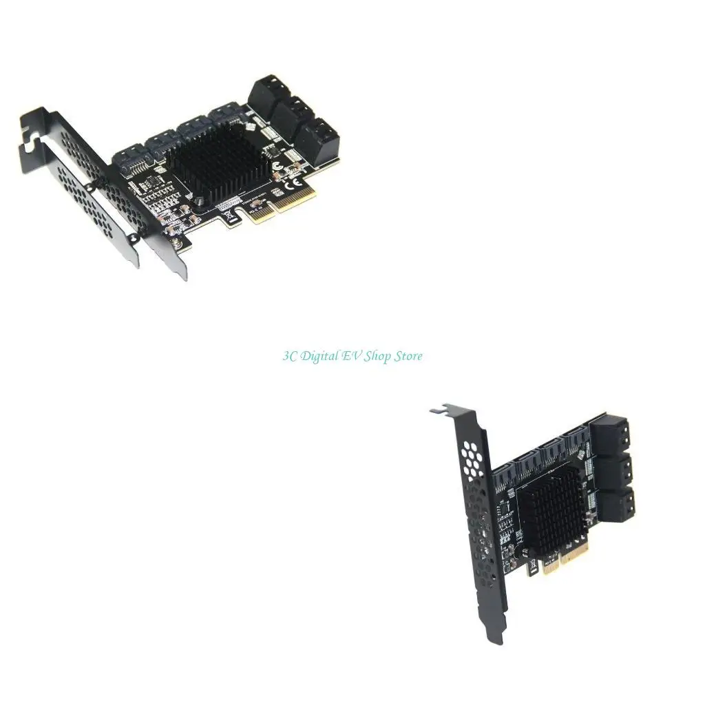 

Компьютерный адаптер E74D, 10 портов PCIE-SATA карта расширения скорости интерфейса, карта контроллера для 10/8/7