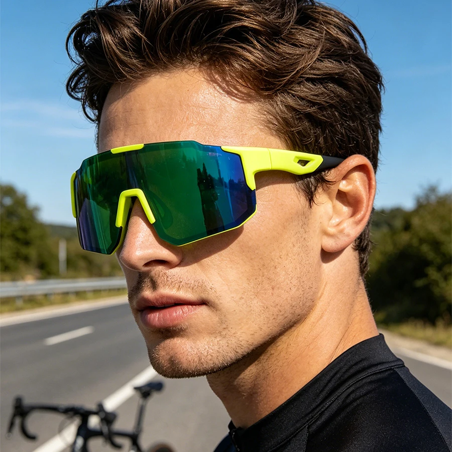 Fashion One-Piece lens Oversized Eyewear Unisex Driving Fishing Cycling skiing Mountaineer Outdoor Vintage Sports SunGlasses
