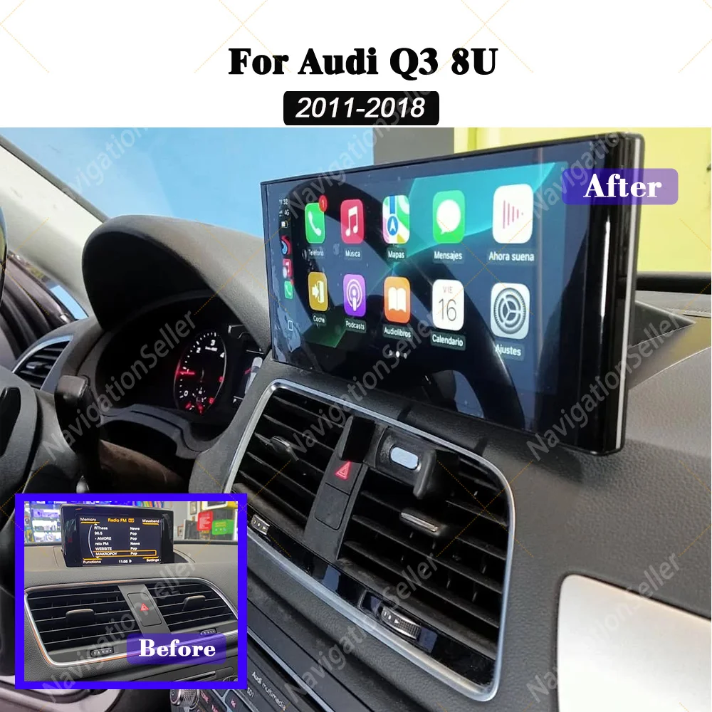 

Audio DSP Stereo GPS Navi 10.25 inch Android15 System for Audi Q3 2011 2012 - 2018 Carplay Car Radio Multimedia Player BT Screen