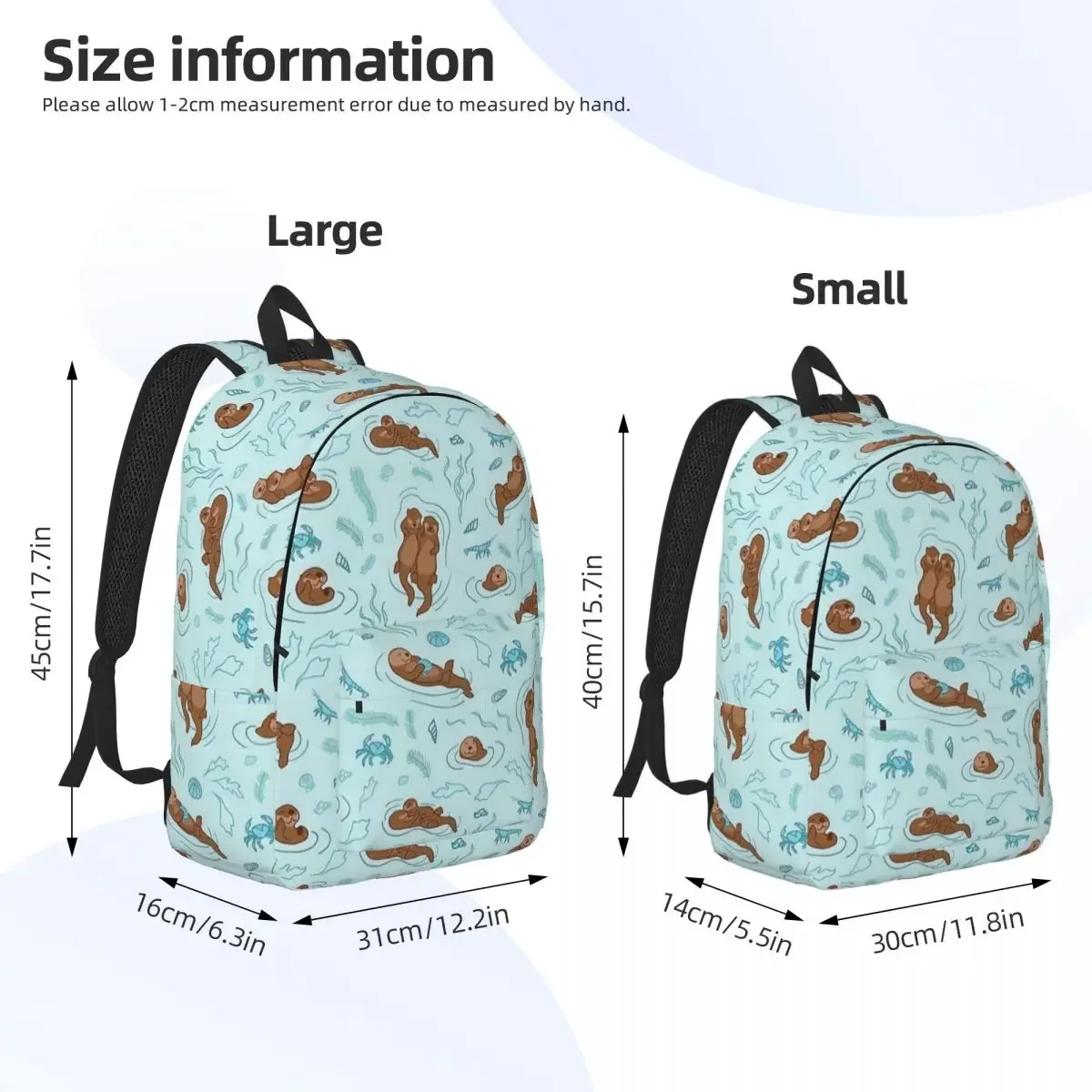 Kawaii Seeotter niedlichen Tiermode Rucksack Sport High School Wandern Reise Tages rucksack für Männer Frauen Laptop Computer Leinwand Tasche