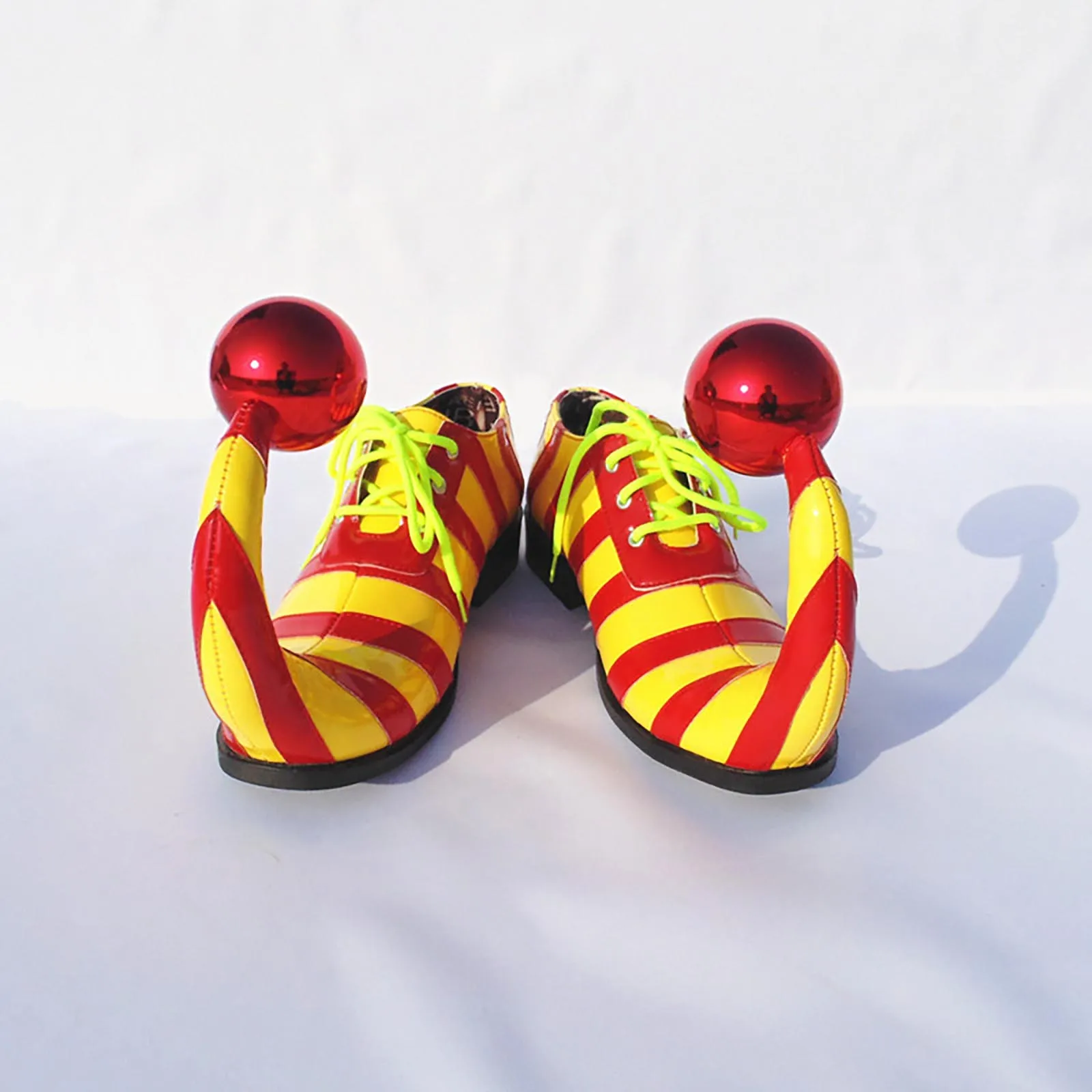 Adults Clown Shoes with Red Ball Halloween Carnival Theme Party Funny Circus Club Cosplay Performance Costume Accessories