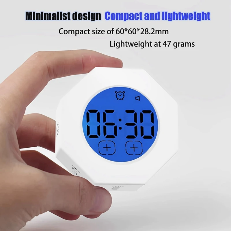 1 Piece Octagonal Gravitational Flip Focus Timer Mute & Adjustable Sound Alert Productivity Timer Square