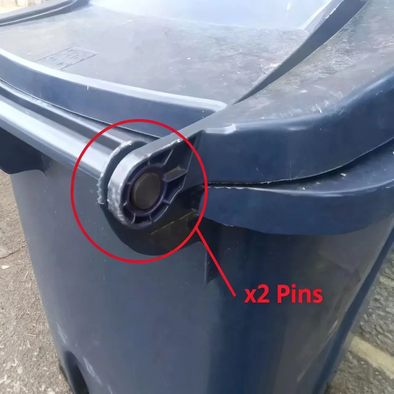 2pcs Wheeled Trash Can Cover Hinge Pin Replacement Parts British Trash Can 50mm X 15mm