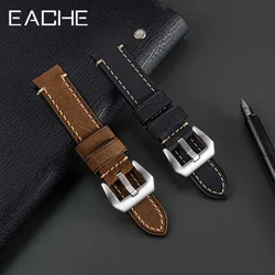 EACHE Retro Genuine Leather Watch Band Crazy Horse Watch Strap 20mm 22mm 24mm 26mm