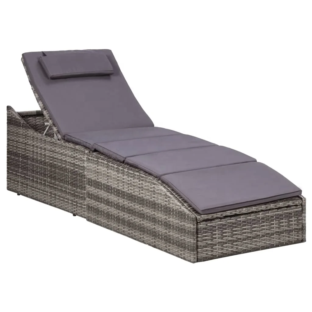 Synthetic Rattan Sunbed with Water Resistant Cushion