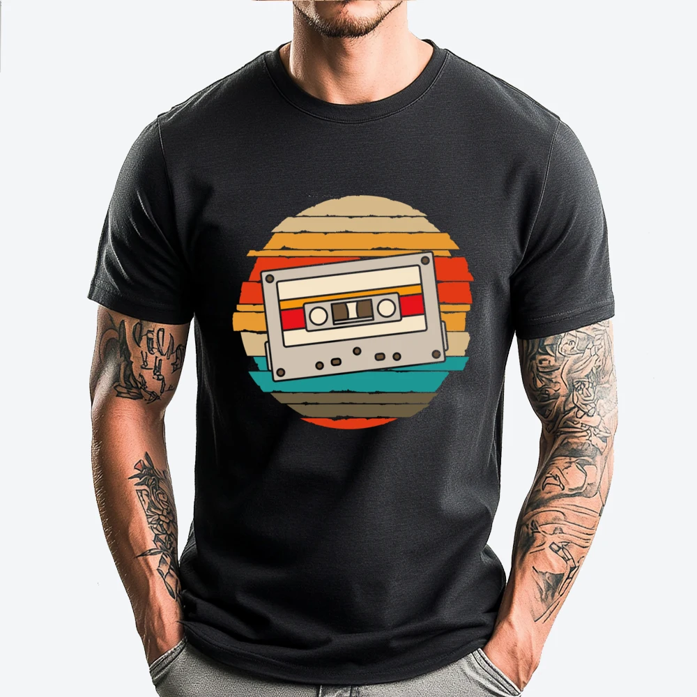 

Retro 1980s Mixtape 80s Music Lover Eighties Cassette Graphic Tees Men's Shirts Vintage T Shirt Men Luxury T-Shirt