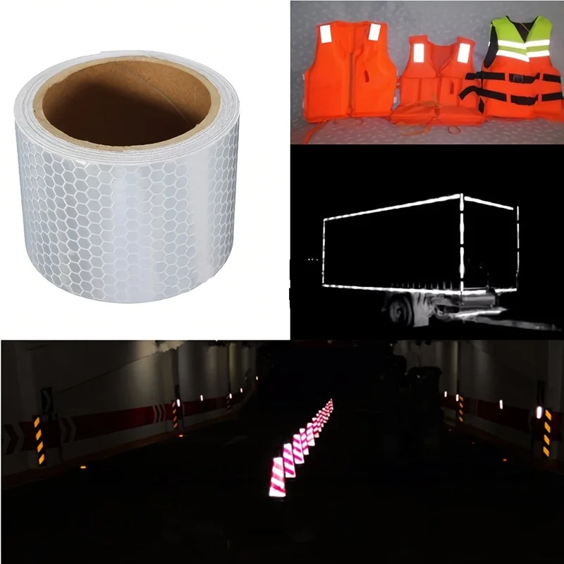 5cm*300cm Reflective Tape Safety Warning Car Decoration Sticker Reflector Protective Tape Strip Film Auto Motorcycle Sticker