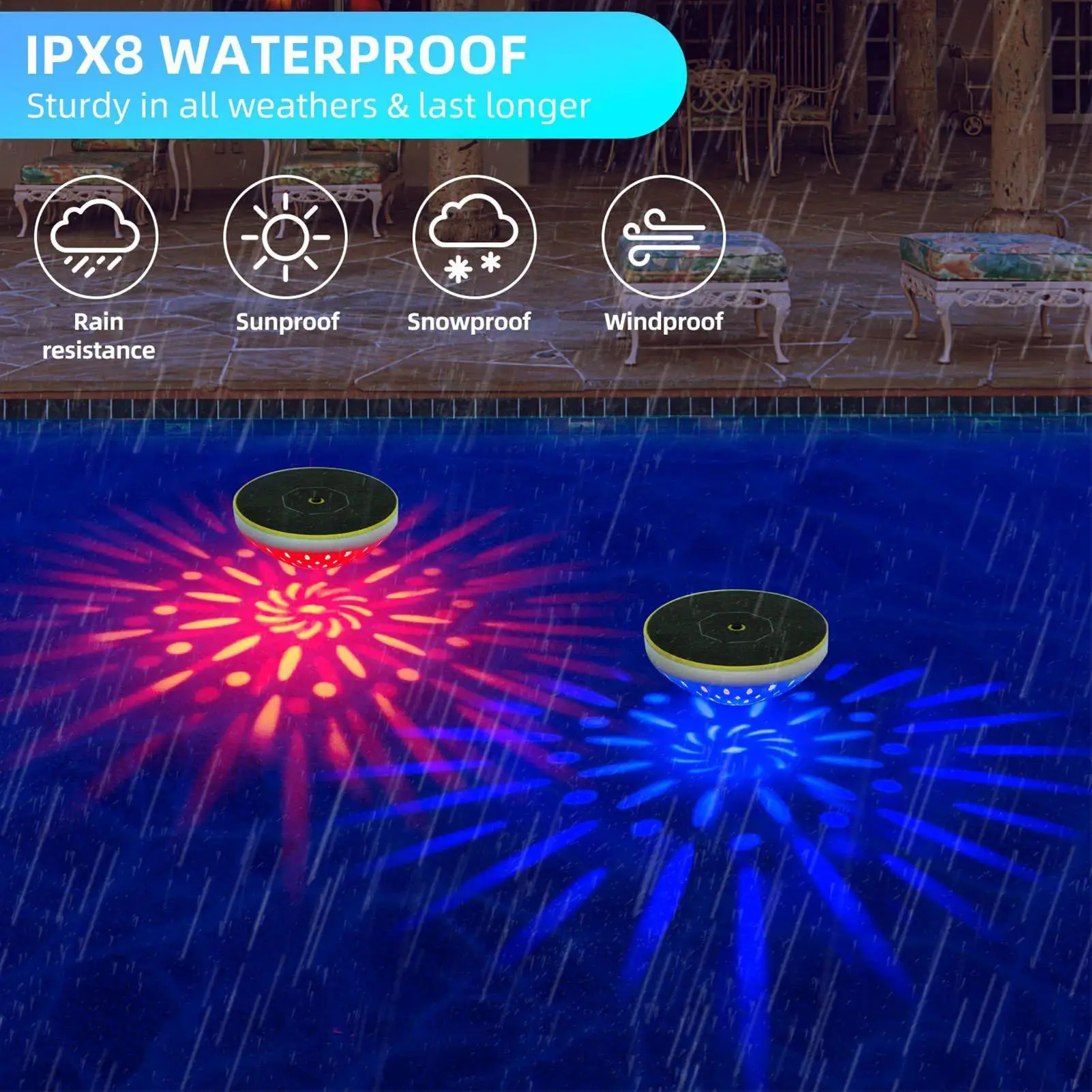 

Solar Powered Pool Lights Color Changing Floating LED Pool Lamp Waterproof Solar Pond Lamp For Outdoor Party Pond Beach Backyard
