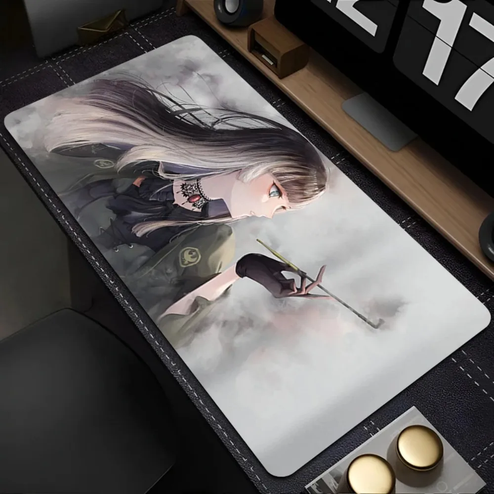Large XXL 90x40cm Kawaii Virtual Idol Girl Gaming Mouse Pad Non Slip Rubber Stitched Edge Desk Mat For PC Laptop Office Gift