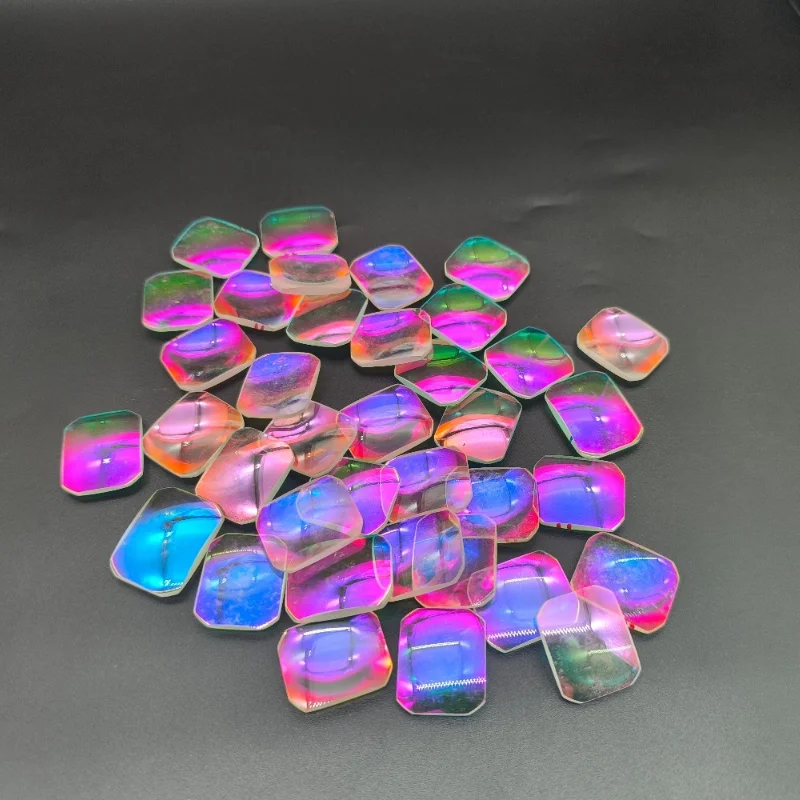 Defects 5Pcs Grade Optical Glass Double Convex Lens Rainbow Prism for Physics Teaching DIY Decoration Crafts