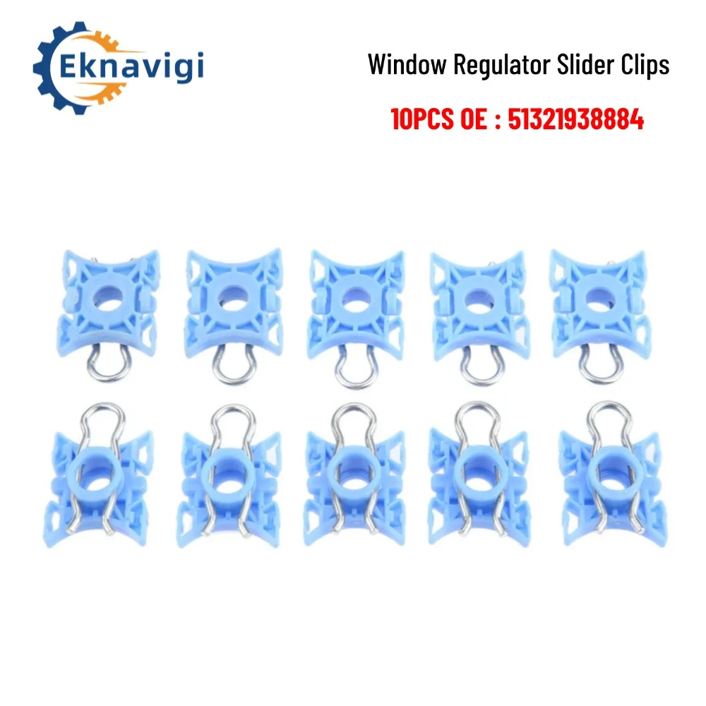 10PCS Window Regulator Slider Clips for  E32 E34 E36 E85 E92 E93  S60 XC90 OE: 16562BW  51321938884