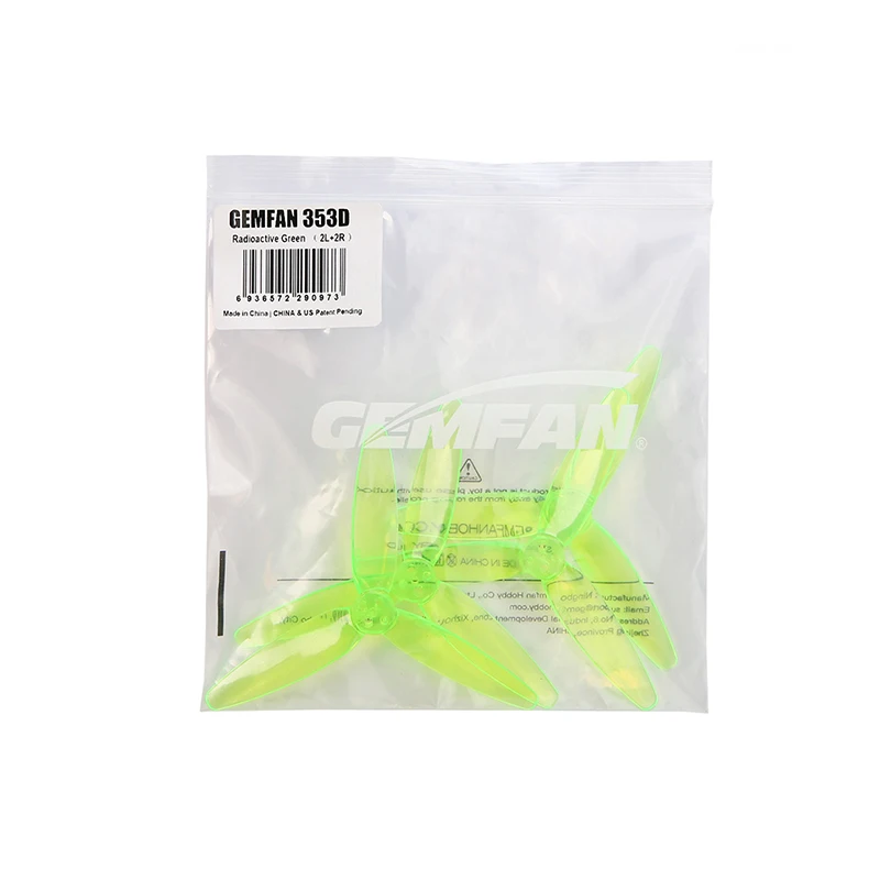 Gemfan 10 pares (10CW + 10CCW) 353D 1,5mm 3 orificios 3,5 pulgadas 1404 4600KV/493D 4,9 pulgadas 2207 2050KV hélice para Dron de estilo libre 3D
