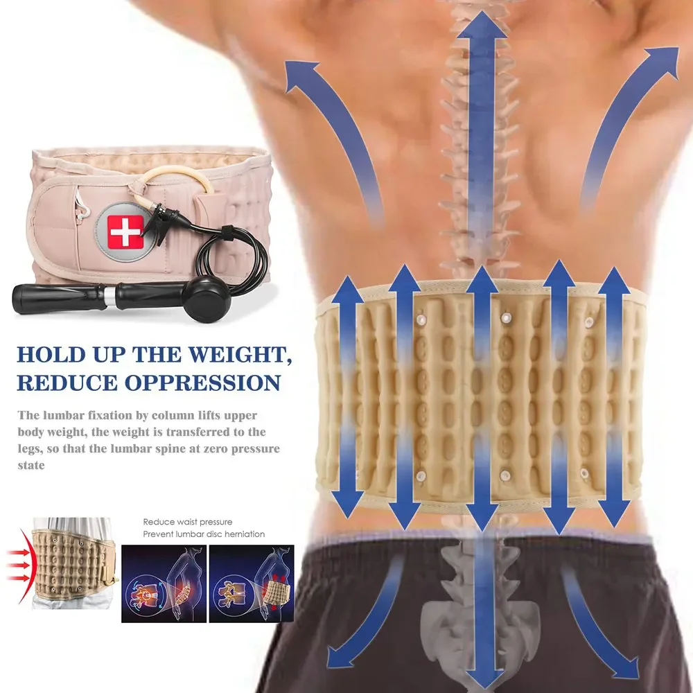 

Air Traction Brace Lumbar Support Belt Waist Back Decompression Spinal Relief Massager for Backache Pain Release