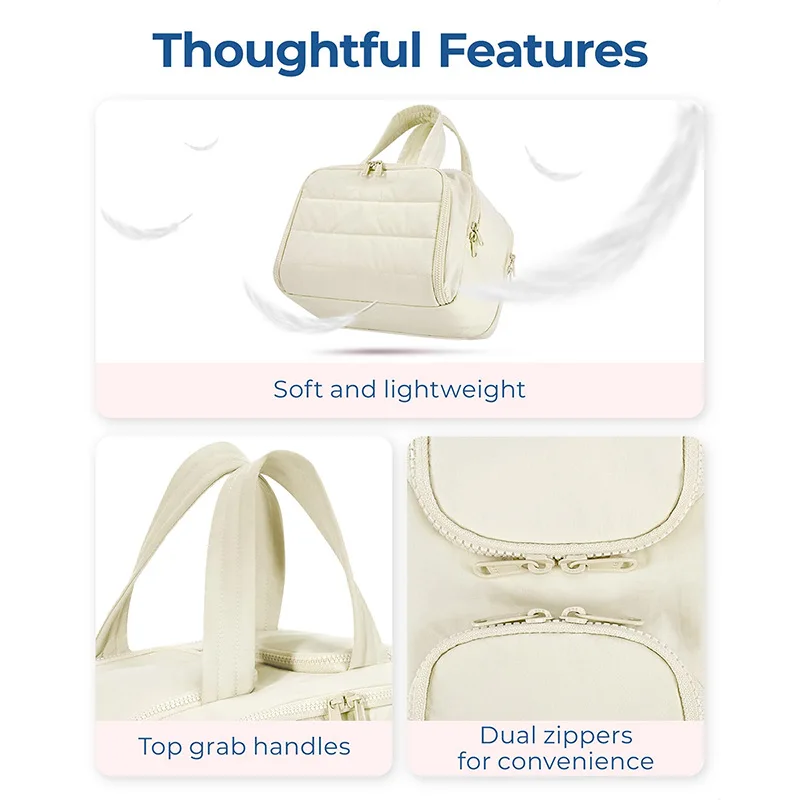 Große Kosmetiktasche - Tragbarer Reise-Organizer für Make-up, Hautpflege, Essentials - Für Unterwegs, Zuhause, Hotelaufenthalte – Detail 7