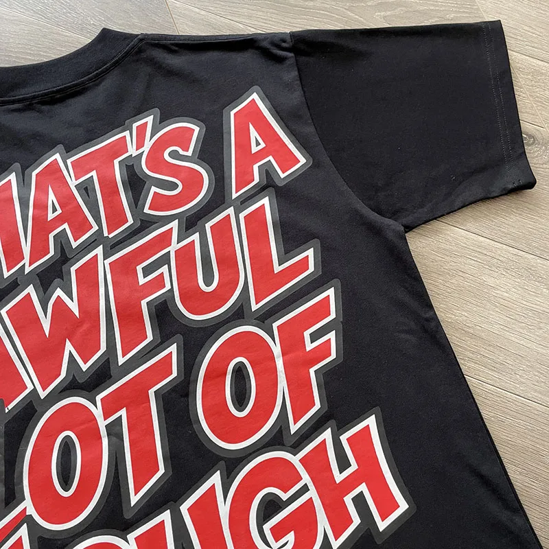 Streetwear Flame Letter Print That's A Awful Lot Cotton Short Sleeve Tshirts High Street Men Women Hip Hop Loose Tee Tops