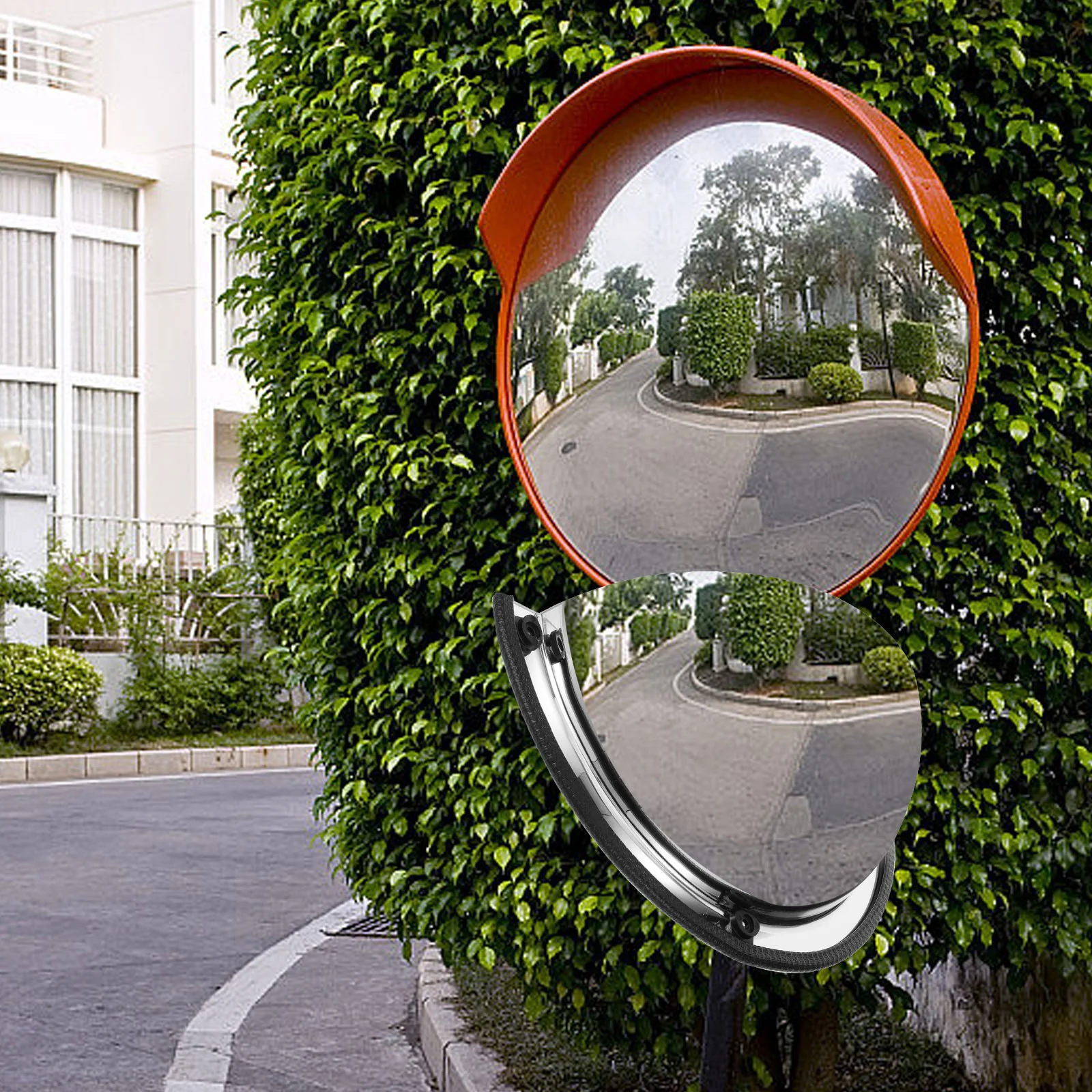 Miroir de garage convexe pour mur, trafic extérieur, objectif grand angle, sécurité au stationnement, allée