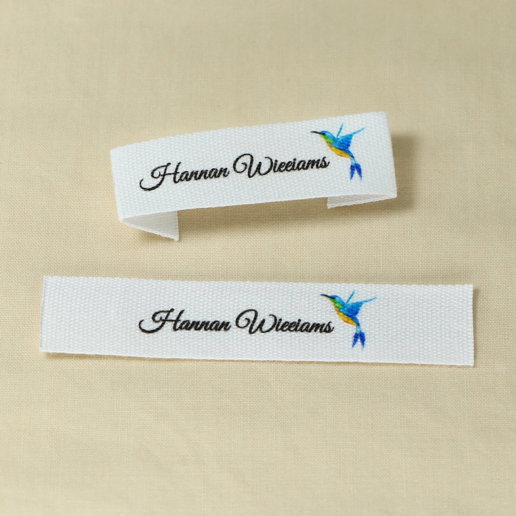 

Custom Clothing Labels - Personalized Brand , Organic Cotton Ribbon Labels , Logo or Text, Sewing Labels (FR162)